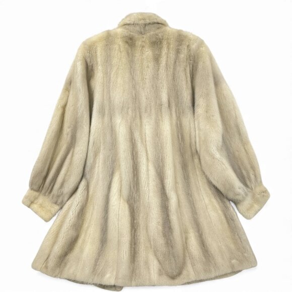 Vintage Mink Fur Coat Off White ivory Women's Large - Picture 4 of 12